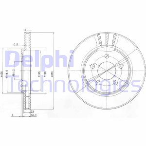 Bremsscheibe Vorderachse Delphi BG4001 von Delphi