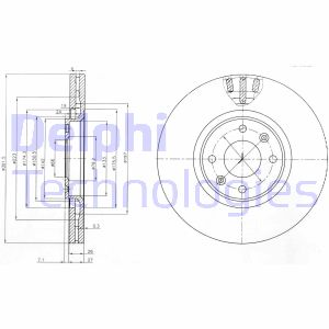 Bremsscheibe Vorderachse Delphi BG4002 von Delphi