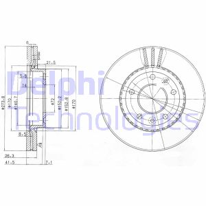 Bremsscheibe Vorderachse Delphi BG4015 von Delphi