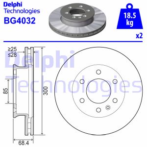 Bremsscheibe Vorderachse Delphi BG4032 von Delphi