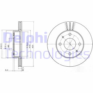 Bremsscheibe Vorderachse Delphi BG4047 von Delphi