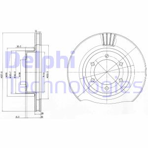 Bremsscheibe Vorderachse Delphi BG4052 von Delphi