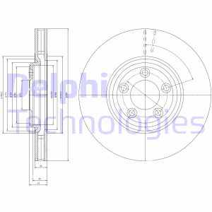 Bremsscheibe Vorderachse Delphi BG4065 von Delphi