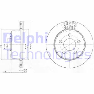 Bremsscheibe Vorderachse Delphi BG4103 von Delphi