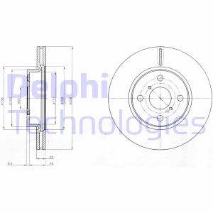 Bremsscheibe Vorderachse Delphi BG4116C von Delphi