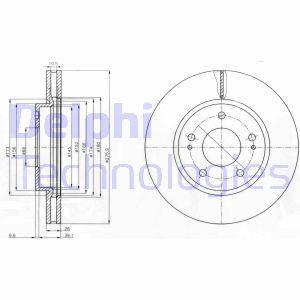 Bremsscheibe Vorderachse Delphi BG4147 von Delphi