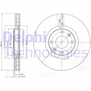 Bremsscheibe Vorderachse Delphi BG4166 von Delphi