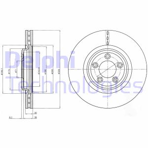 Bremsscheibe Vorderachse Delphi BG4203C von Delphi