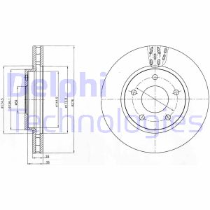 Bremsscheibe Vorderachse Delphi BG4258 von Delphi