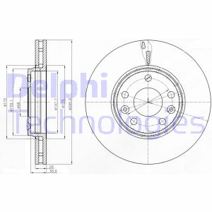 Bremsscheibe Vorderachse Delphi BG4264 von Delphi