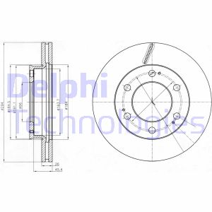 Bremsscheibe Vorderachse Delphi BG4286 von Delphi