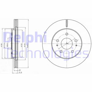 Bremsscheibe Vorderachse Delphi BG4326 von Delphi