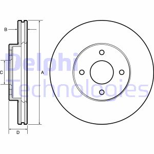 Bremsscheibe Vorderachse Delphi BG4454 von Delphi