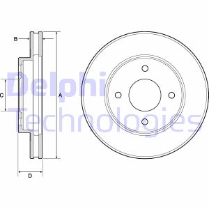 Bremsscheibe Vorderachse Delphi BG4742C von Delphi