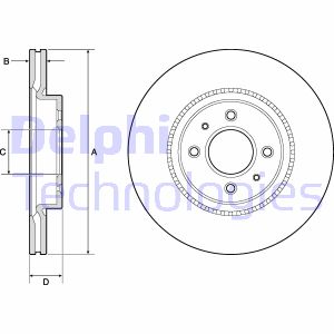 Bremsscheibe Vorderachse Delphi BG4743C von Delphi