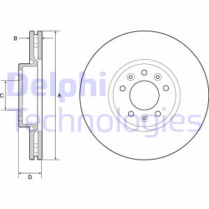 Bremsscheibe Vorderachse Delphi BG4805C von Delphi