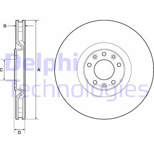 Bremsscheibe Vorderachse Delphi BG4814C von Delphi