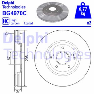 Bremsscheibe Vorderachse Delphi BG4970C von Delphi