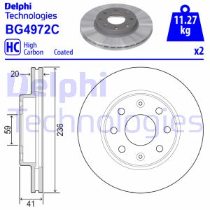 Bremsscheibe Vorderachse Delphi BG4972C von Delphi