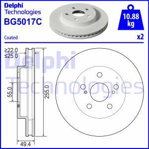 Bremsscheibe Vorderachse Delphi BG5017C von Delphi