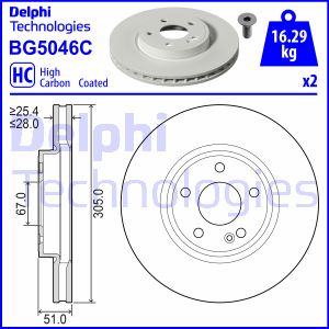 Bremsscheibe Vorderachse Delphi BG5046C von Delphi