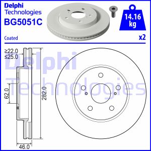 Bremsscheibe Vorderachse Delphi BG5051C von Delphi