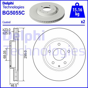 Bremsscheibe Vorderachse Delphi BG5055C von Delphi