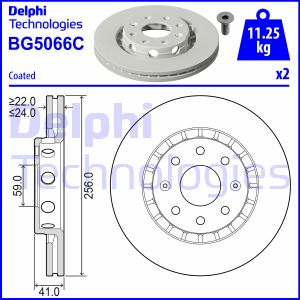 Bremsscheibe Vorderachse Delphi BG5066C von Delphi