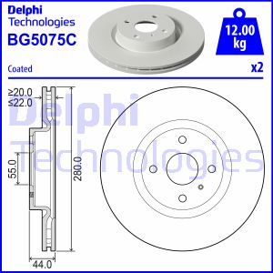 Bremsscheibe Vorderachse Delphi BG5075C von Delphi