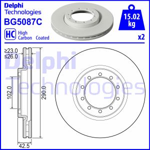 Bremsscheibe Vorderachse Delphi BG5087C von Delphi