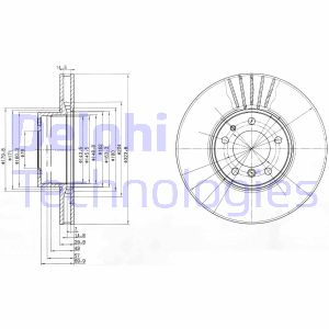 Bremsscheibe Vorderachse Delphi BG670 von Delphi