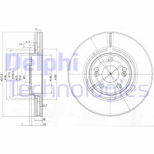 Bremsscheibe Vorderachse Delphi BG9016 von Delphi