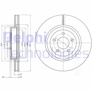 Bremsscheibe Vorderachse Delphi BG9050 von Delphi