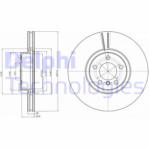 Bremsscheibe Vorderachse Delphi BG9063C von Delphi