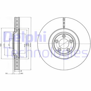 Bremsscheibe Vorderachse Delphi BG9102C von Delphi