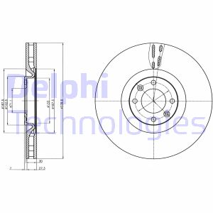 Bremsscheibe Vorderachse Delphi BG9107C von Delphi