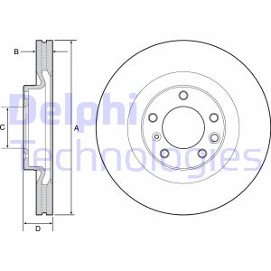 Bremsscheibe Vorderachse Delphi BG9119C von Delphi