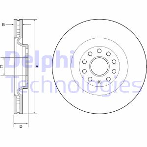 Bremsscheibe Vorderachse Delphi BG9202C von Delphi