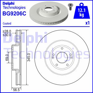 Bremsscheibe Vorderachse Delphi BG9206C von Delphi