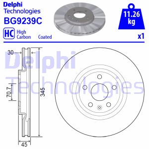 Bremsscheibe Vorderachse Delphi BG9239C von Delphi