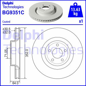 Bremsscheibe Vorderachse Delphi BG9351C von Delphi