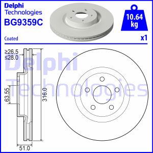 Bremsscheibe Vorderachse Delphi BG9359C von Delphi