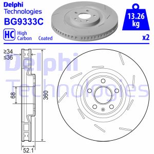 Bremsscheibe Vorderachse links Delphi BG9333C von Delphi