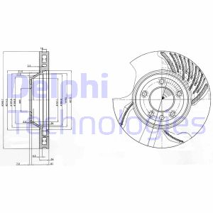 Bremsscheibe Vorderachse links Delphi BG9774 von Delphi