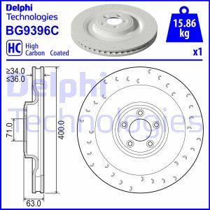 Bremsscheibe Vorderachse rechts Delphi BG9396C von Delphi