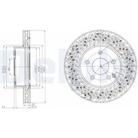 Bremsscheiben DELPHI BG4142C vorne, belüftet, perforiert, 2 Stück von Delphi