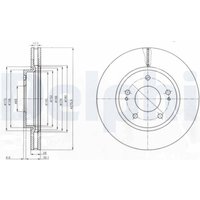 Bremsscheiben DELPHI BG4147 vorne, belüftet, 2 Stück von Delphi