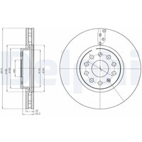 Bremsscheiben DELPHI BG4330C vorne, belüftet, hochkarbonisiert, 2 Stück von Delphi