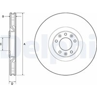 Bremsscheiben DELPHI BG4814C vorne, belüftet, 2 Stück von Delphi