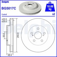 Bremsscheiben DELPHI BG5017C vorne, belüftet, 2 Stück von Delphi